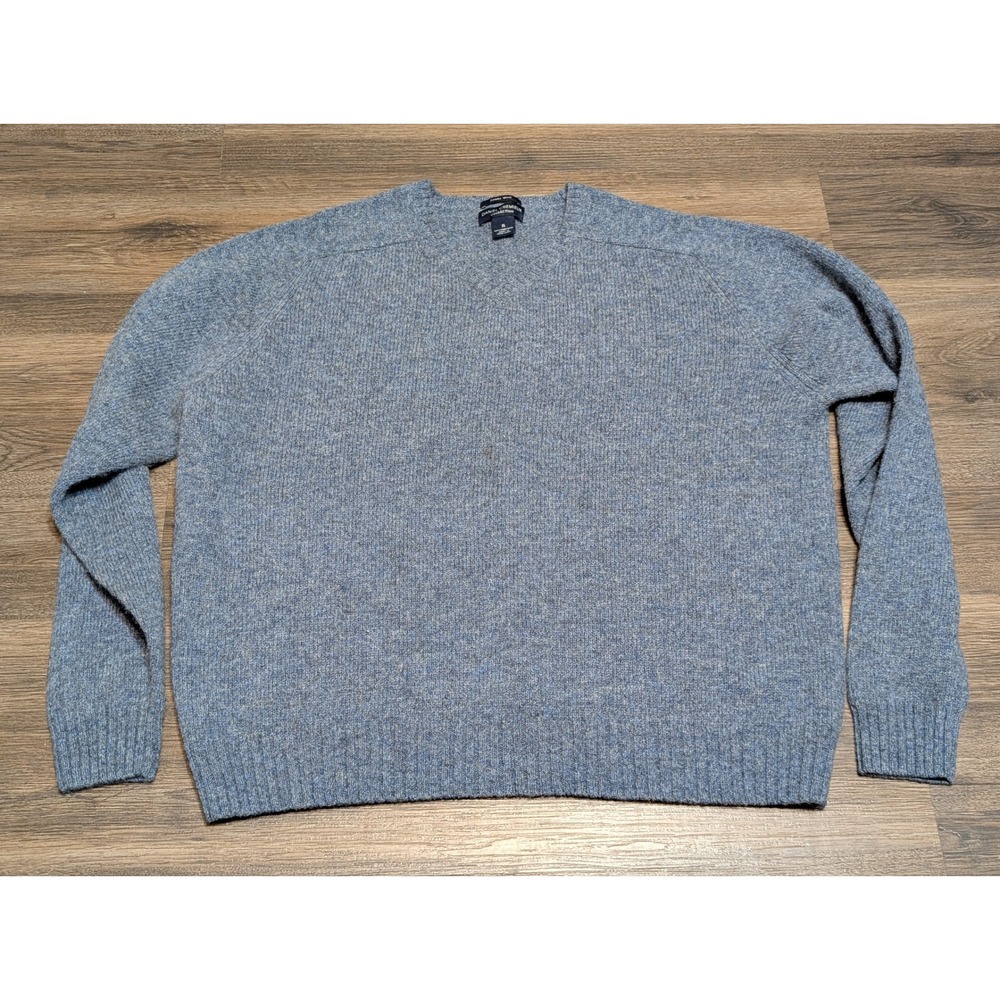 Daniel Cremieux Collection‎ Mens XL Blue Lambswool V Neck Sweater